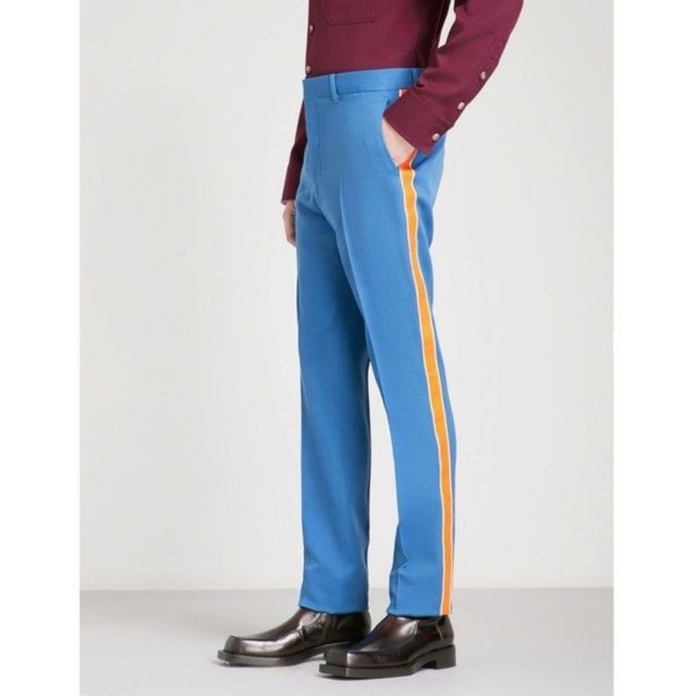 CALVIN KLEIN 205W39NYC SlimFit Striped Mohair and Wool-Blend Trouser Track Pant